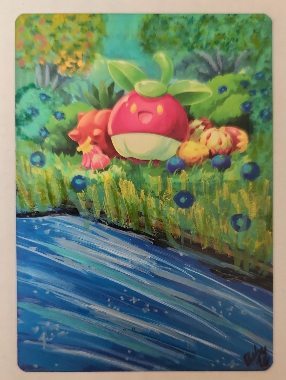 Pokemon Bounsweet Alter Hand Painted Custom Card Piece